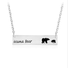 Jisensp Mama Bear Tag Engraved Animal Pendant Necklace Women Mother Kids Lo