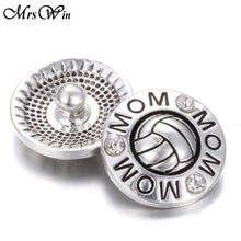 10pcs/lot New Arrival Mom Snap Jewelry MOM Cheer Sports Metal 18mm Snap But