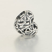 Love Gift Sterling Silver Jewelry Mom Heart Shape Beads Women DIY Fine Jewe