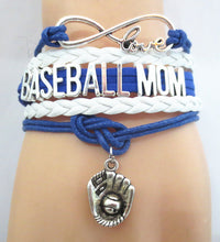 Infinity  Love BASEBALL MOM Team sports Bracelet   Wristband  charm wish fr