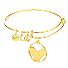 LUXUSTEEL Fashion  Heart Women Girls Jewelry Stainless Steel  Bangle Bracel