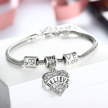 Heart Crystal Bracelet Mom Nurse Sister Nana Faith Women's Men's Niece Daug