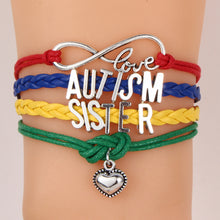 Infinity Love Autism Mom or Mum Grandma / Nana/ Aunt/Sister Bracelets & Ban