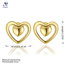couples jewelry heart love design studs earring kids jacklets cz Pure Gold