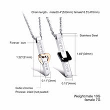 Forever Love His and Her  Couple Necklaces Lovers' Titanium Stainless Steel
