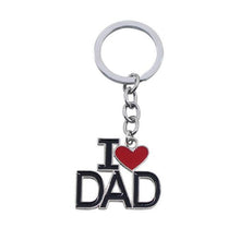 Creative I Love MOM DAD MAMA And PAPA Keychain Red Love Heart Pendant Key C