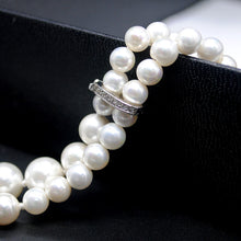 High Quality Luxury Two Rope Tassel White or Gray Black Pearl Long Necklace