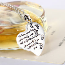 FUNIQUE 2016 Fashion Silver Tone Foot print Heart Charms Pendant Necklace W