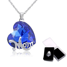 2017 new Fashion Ocean Heart necklace Pure Blue crystal Pendant For Mom Gif