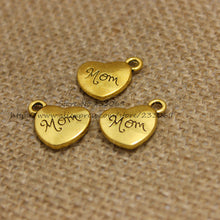 PULCHRITUDE (30 pieces/lot) 14*17mm Three color Alloy Heart Engraving lette