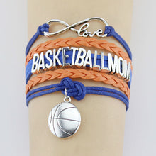 (10 Pieces/Lot) Infinity Love Basketball Mom Bracelets Basketball Charm Han