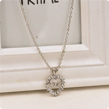 JINSE  Trendy Love "Mom" Fully Crystal Heart Pendant Necklace Mother's Day