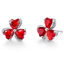 Uloveido Clover Flower Earings with Stones Jewelry Blue Cubic Zirconia Brin