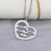 Heart Pendant Necklace New Arrival Birthstone Custom Any Names Necklace Jew