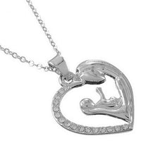 Mother's Day Gift 1PC Women Necklace Heart Exquisite Mom Embrace Baby Rhine