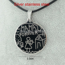 Anniyo Mom Gift MAMA FOREVER Pendant Necklace Rope Chain,Wholesale Stainles