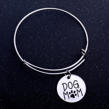 Dog Mom Paws Print Pendant Charm Bracelet Love Mother's Gifts Bangle Family