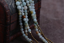 Boho Amazonite Glass Seed Beads 3 Layers Beaded Necklace Classic Natural St