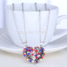 XIAOJINGLING (6 Color) Red/Silver/Purple Rhinestone Crystal Heart Broken Pe