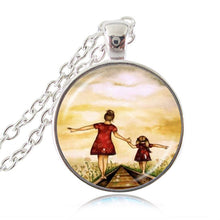 Mom Mother and Son Daughter Photo Necklace Family Gift Forever Love Jewelry