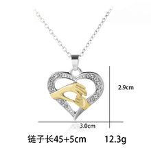 Mothers Day Gift Mother Baby Hand Holding Love Hollow Heart Pendant Necklac