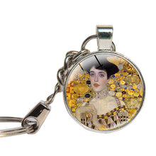 Gustav Klimt Art Painting Keychain Glass Cabochon Mother And Child Key Ring
