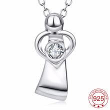 YFN 925 Sterling Silver Mother Love Pendant Necklace Mom And Child Love Hea