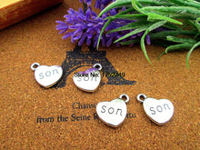 36pcs 18*15mm silver heart Charms,dad,mom,son,daughter,sister,broher,uncle,
