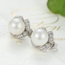 2017 Winter New 925 Sterling Silver White Large Pearls Drops Earrings For W