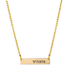 Heart Mama Tiny Bar Necklace Mom Gift Mother's Day Birthday Gift Family Jew