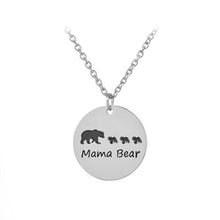 Sweet Family Mama Bear/Baby Bear Necklace Black Enamel Charm For Mom Gift f