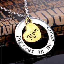 Mothers Day Gift Dad Son Mom Necklace Love Forever Heart Golden Necklace Pa