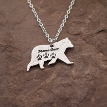 Fashion mama bear necklace with paw  bear Nature jewelry mothers day gift