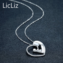 LicLiz 925 Sterling Silver Pendant Chain Necklace Gift For Mother Mom Heart