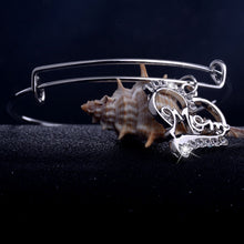 Heart Mom Crystal Bangle For Mother Family Love Mother's Gifts Bracelet For