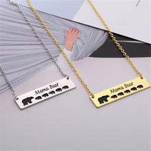 New Hot Sale Mama Bear Necklace Bar Necklace Five Baby Bears Pendant Neckla