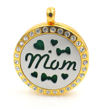 XX01 Stainless Steel Aromatherapy Diffuser "MOM"Locket Floating perfume loc