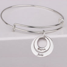 Size Adjustable Bangles Custom Made Names Birthday Gift for Mom and Kids Fa