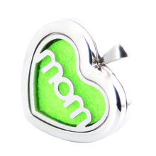 Amya Jewelry 30mm Heart Mom Aromatherapy Essential Oils Stainless Steel Per