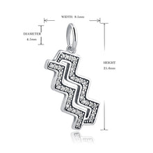 925 Sterling Silver 12 Constellation Symbol Clear CZ Charms Beads  Fit Pand