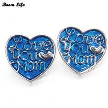 6PCS/Lot 18mm drop oil metal snap button mom gift jewelry bracelet 011211-i