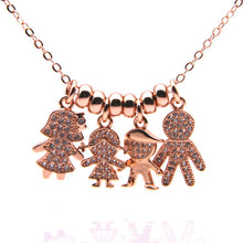 Hot 3 Colors Stainless Steel Family Necklaces Jewelry Love Father Mom Son D