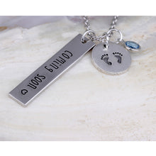 12pcs/lot Expecting Mom Jewelry Coming Soon Stamped pendant Necklace person