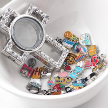 8*6mm Silver Mom&Baby Love Heart Floating Locket Charms Fit Floating Glass