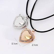 Wedding Bridal Women Lover Mom Gold color Locket Necklace Waxed Cord Heart