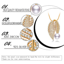 VEAMOR 925 Silver Freshwater Pearl Pendant Necklace Women Fashion Chain Pen