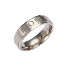 'LOVE YOU MOM' Titanium Carving Ring Women's Ring Mother's Day Gift for Mom