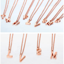 New Personalized Tiny Rose Gold Capital Letter Pendant Necklace Initial Nam