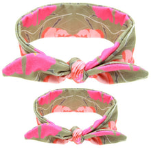 2Pc/Set DIY Mom Mother & Baby Girl Rabbit Ears Headband Plaid Bow Hairband
