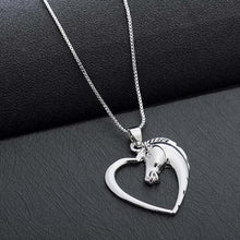 2 Pcs Fashion New Jewelry Plated White Horse In Heart Necklace Pendant Neck